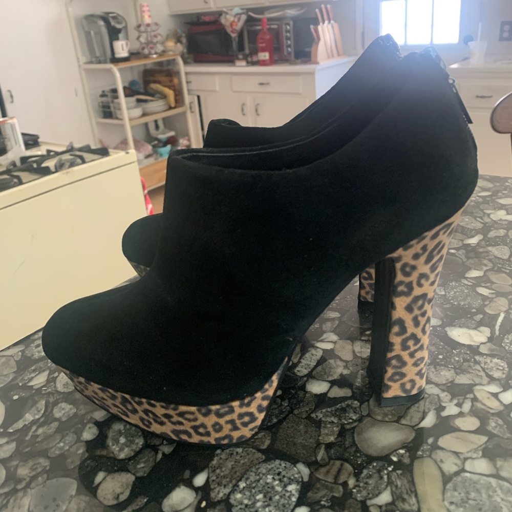 Black booties.